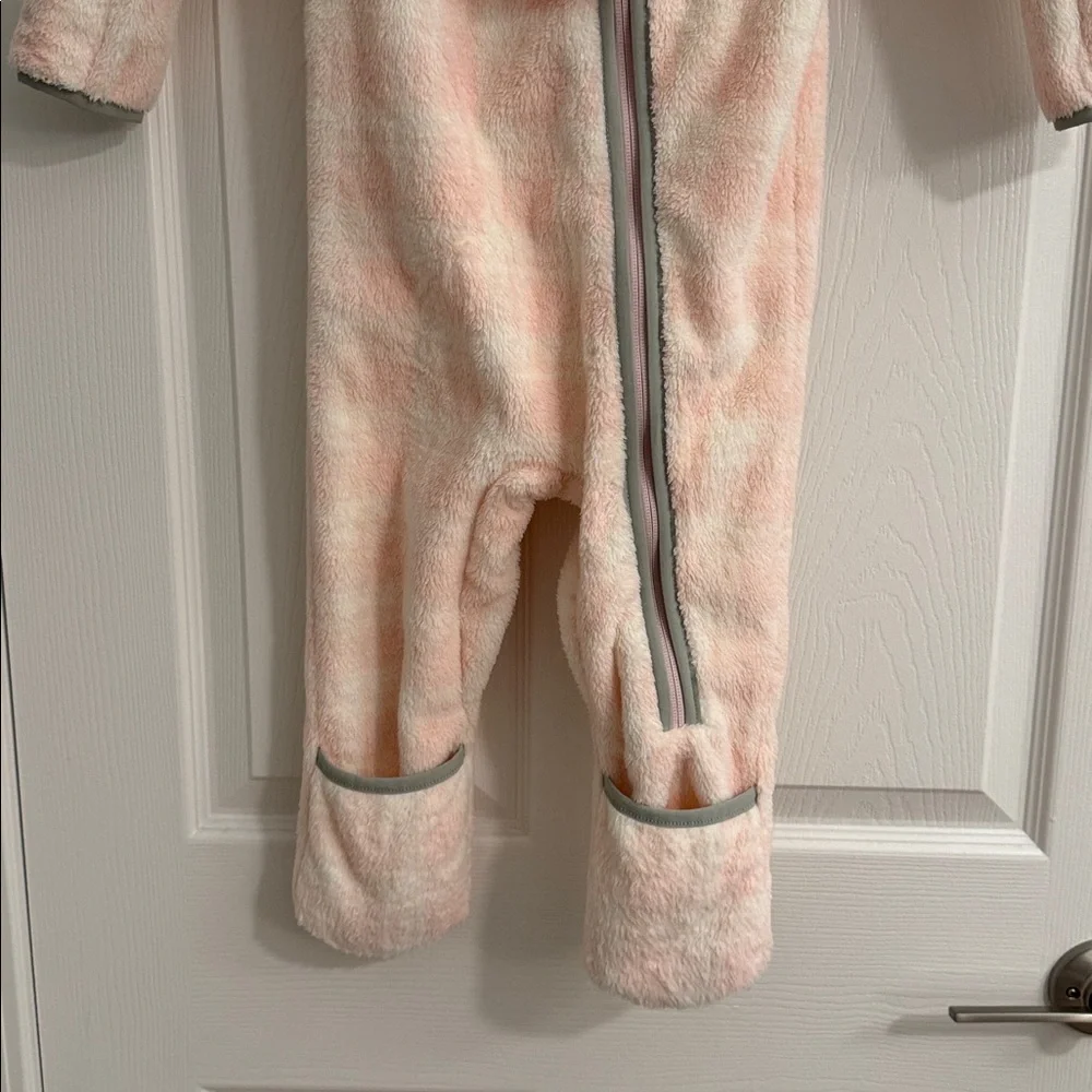 The North Face Campshire Pink White‎ Plaid Baby Fleece One Peice Onsie 18-24 M